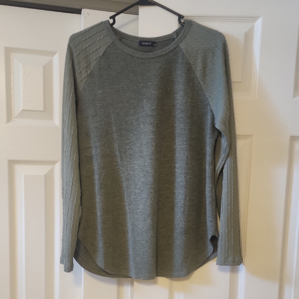 Sonoma Olive Long-Sleeve Crewneck Knit Top